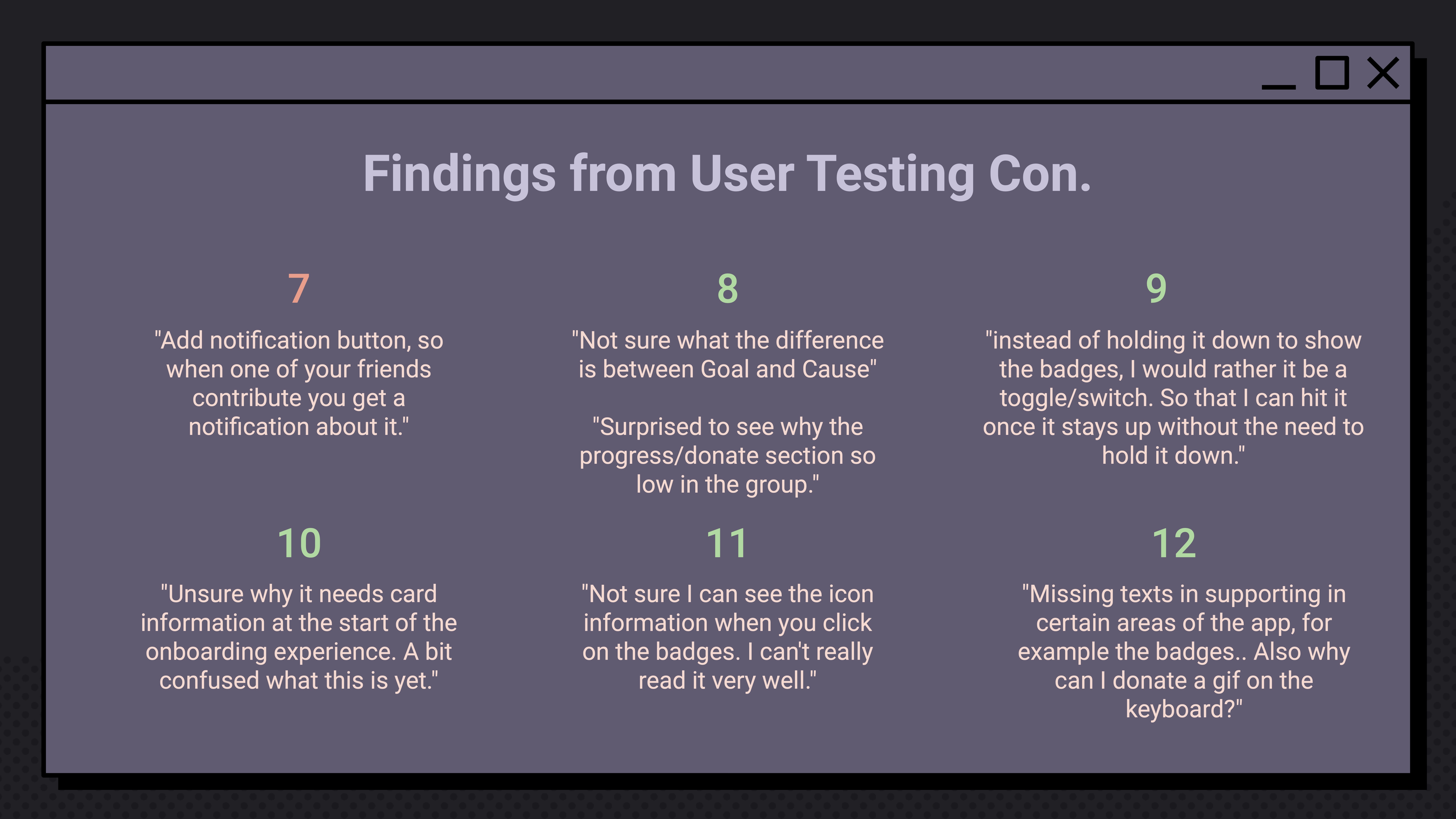 User Test Findings 2